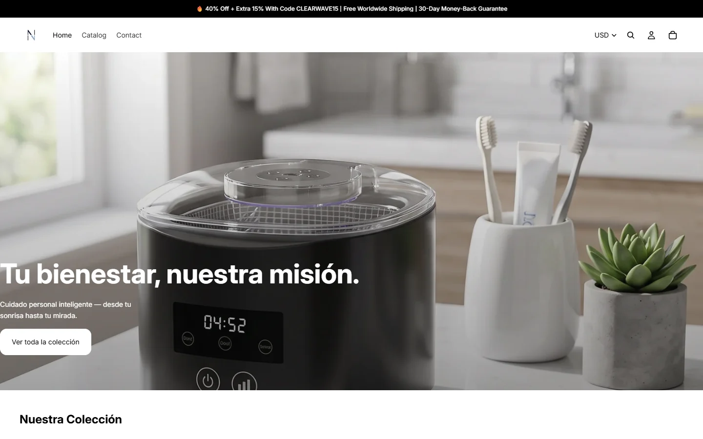 Noctura Shopify store homepage